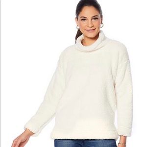 NWT Jones NY Teddy Pullover Missy, cream Large